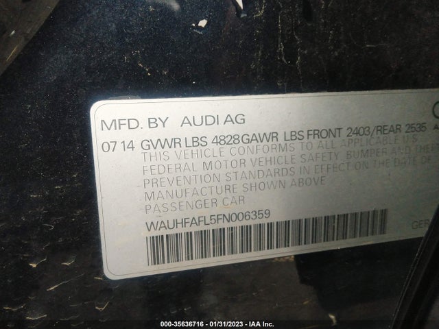 2015 Audi A4, VIN: WAUHFAFL5FN006359