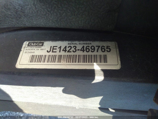 2014 CLUBCAR GOLF VIN: JE1423469765