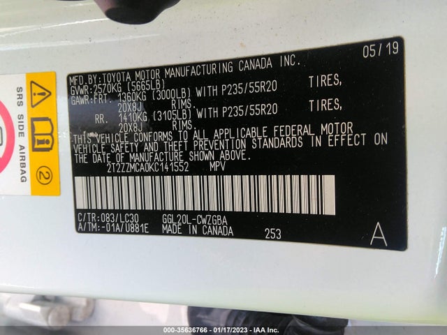 Lexus RX 2019 2T2ZZMCA0KC141552 Image 10