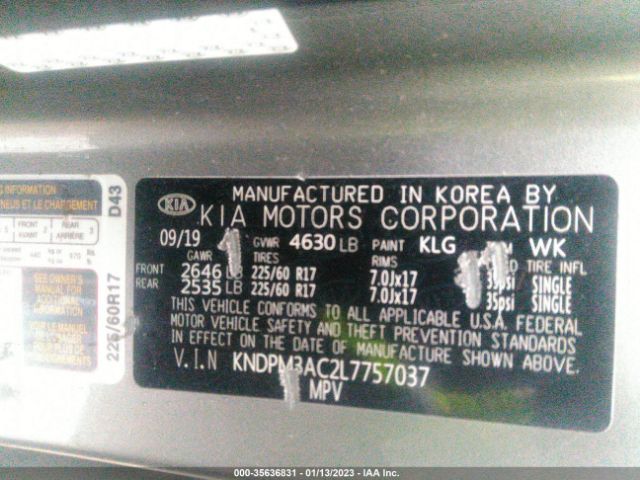 KNDPM3AC2L7757037 KIA Sportage Lx