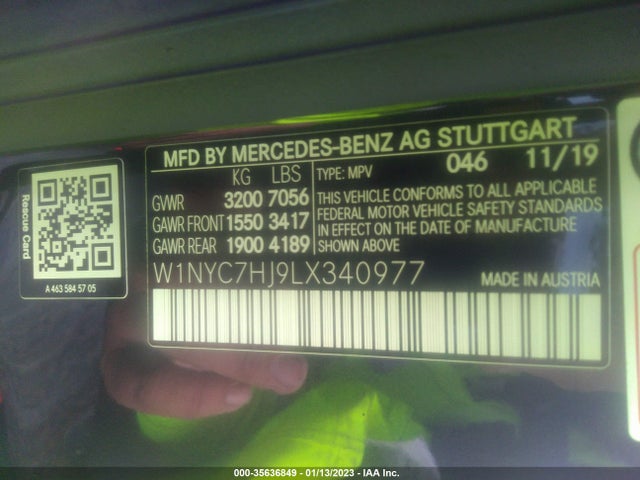 2020 Mercedes-Benz G-Class, VIN: W1NYC7HJ9LX340977