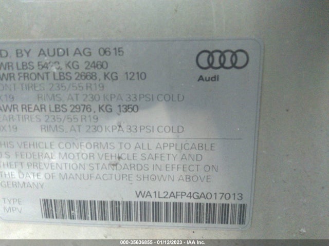 Audi Q5 Premium Plus 2016 WA1L2AFP4GA017013 Image 9