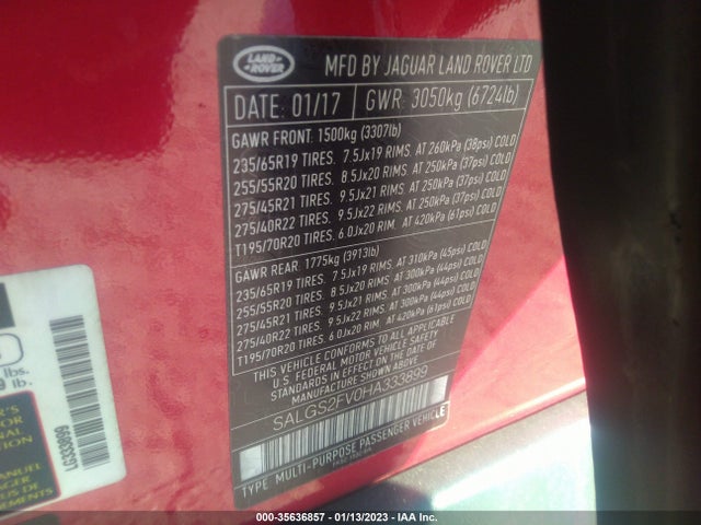 Land Rover Range Rover Hse 2017 SALGS2FV0HA333899 Image 10