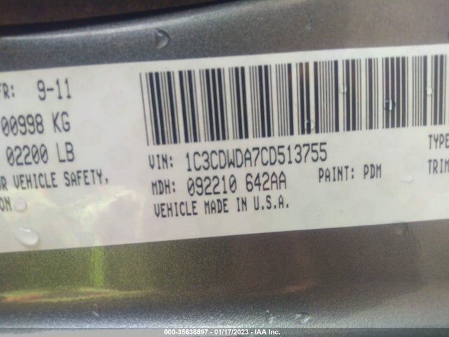 Dodge Caliber Sxt 2012 1C3CDWDA7CD513755 Image 9