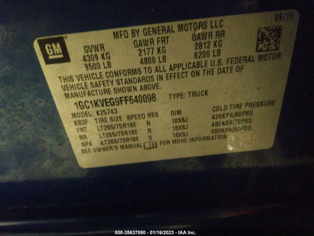 Chevrolet Silverado 2500hd Lt 2015 1GC1KVEG9FF640098 Image 10