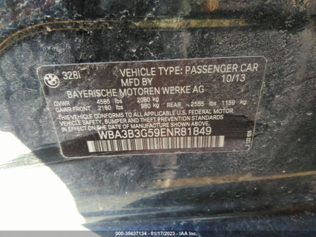 WBA3B3G59ENR81849 BMW 3 Series 328i Xdrive