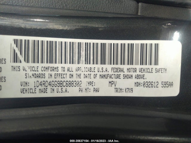 2011 DODGE DURANGO CREW VIN: 1D4RD4GG9BC688302