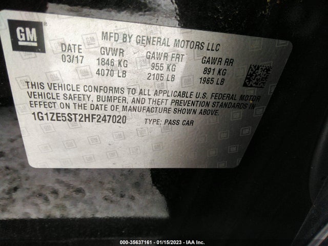 Chevrolet MALIBU LT 2017 1G1ZE5ST2HF247020 Image 10
