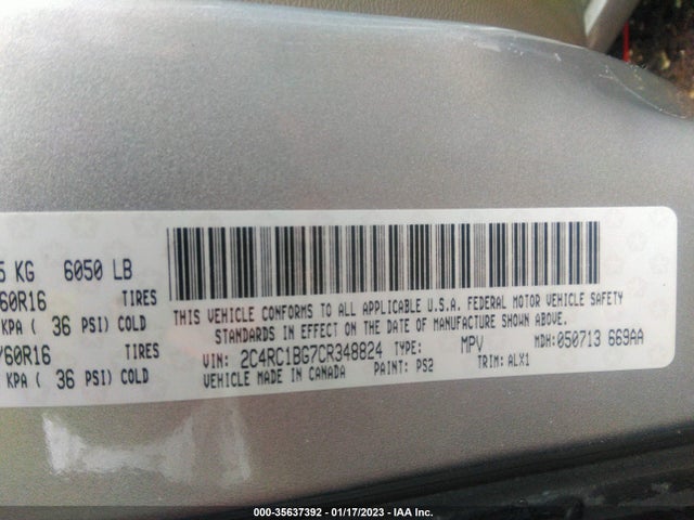 2C4RC1BG7CR348824 Chrysler Town & Country