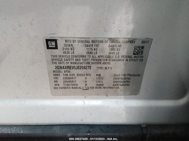 Chevrolet EQUINOX LS 2018 2GNAXREV5J6204270 Image 9