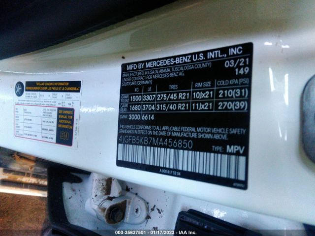 4JGFB5KB7MA456850 Mercedes-Benz Gle Gle 450