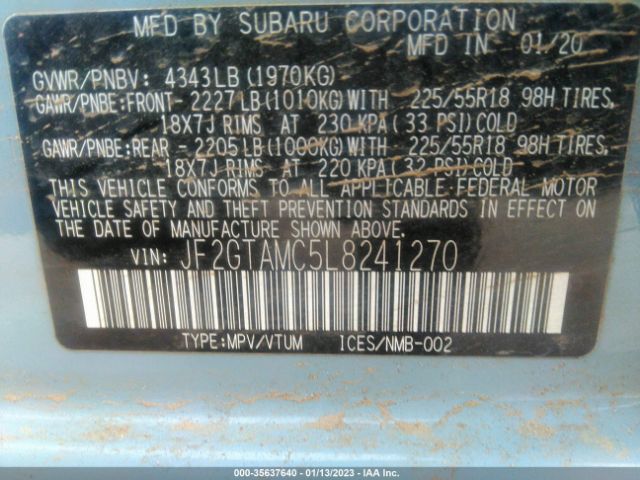 JF2GTAMC5L8241270 Subaru Crosstrek