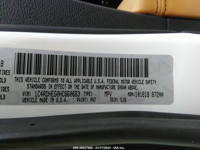 1C4RDHEG0HC660663 Dodge Durango Citadel