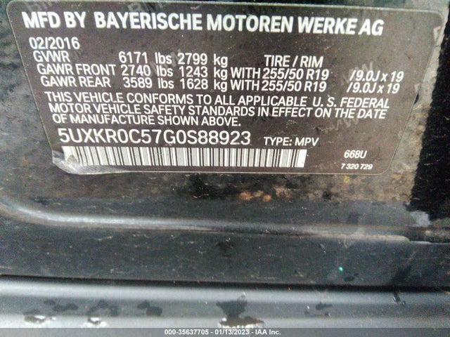 BMW X5 Xdrive35i 2016 5UXKR0C57G0S88923 Image 10