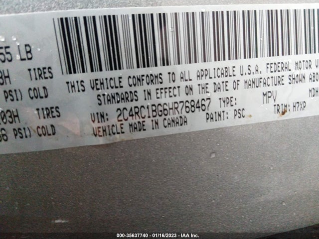 Chrysler Pacifica Touring Plus 2017 2C4RC1BG6HR768467 Image 9