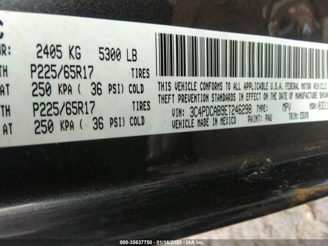 2014 DODGE JOURNEY AMERICAN VALUE PKG VIN: 3C4PDCAB9ET246298