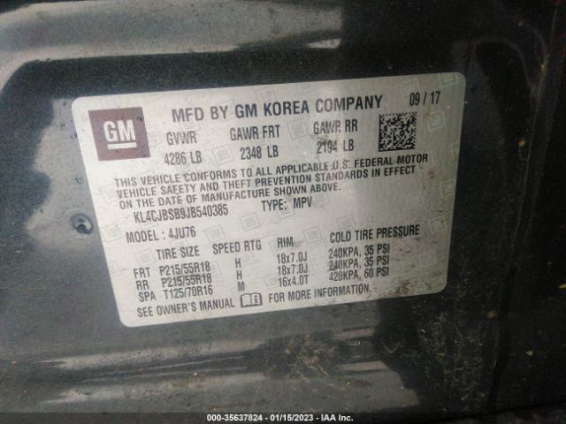 KL4CJBSB9JB540385 Buick Encore Preferred Ii