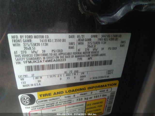 2021 Ford Expedition, VIN: 1FMJK2AT4MEA08223