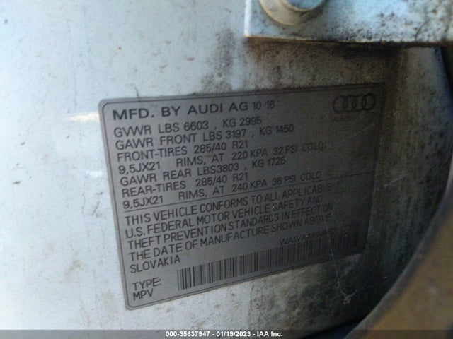 WA1VAAF74HD032705 Audi Q7 Prestige