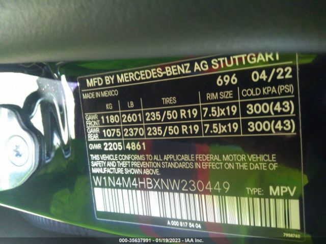 W1N4M4HBXNW230449 Mercedes-Benz Glb Glb 250