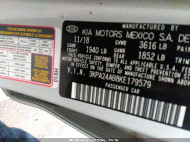 3KPA24AB8KE179579 KIA RIO S