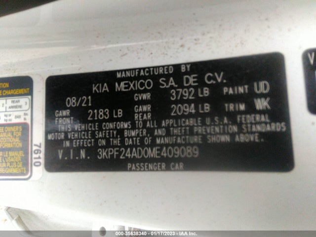 2021 Kia Forte, VIN: 3KPF24AD0ME409089