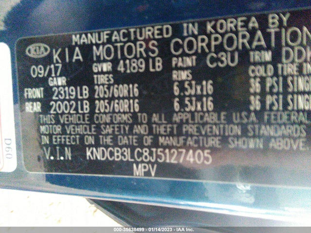 2018 Kia Niro, VIN: KNDCB3LC8J5127405