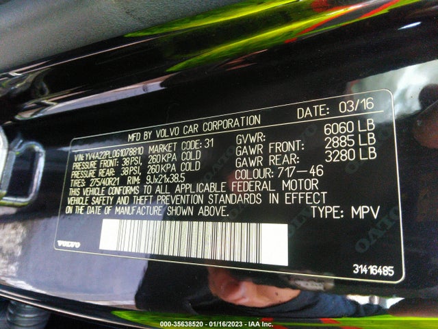 2016 Volvo XC90, VIN: YV4A22PL0G1078810
