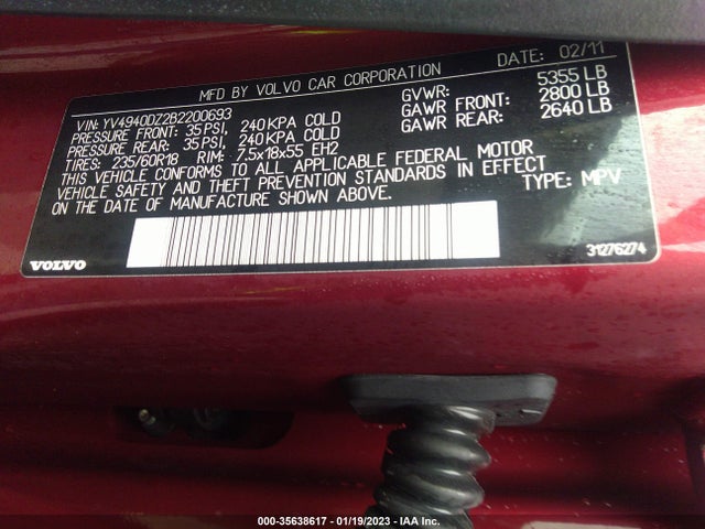 Volvo Xc60 3.2l 2011 YV4940DZ2B2200693 Image 11