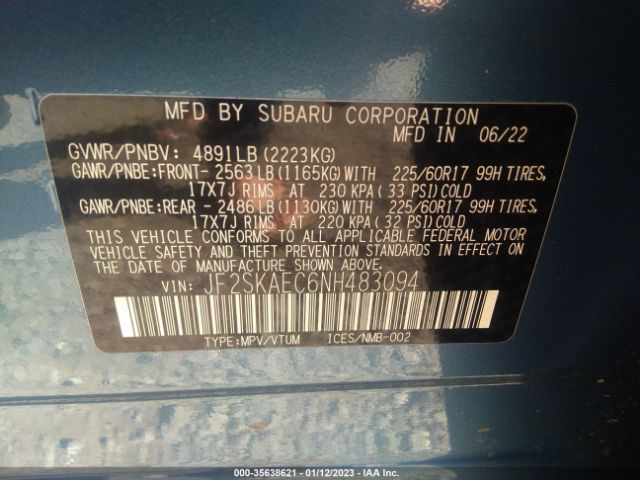 JF2SKAEC6NH483094 Subaru Forester