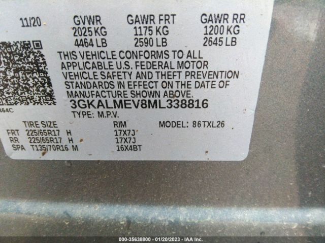 3GKALMEV8ML338816 GMC Terrain Sle