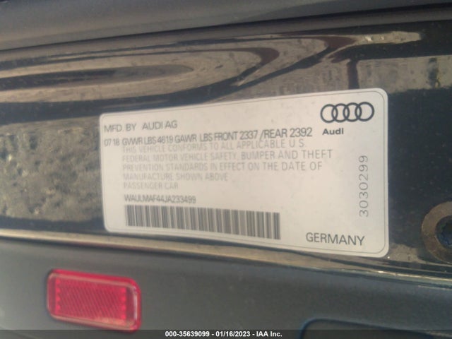 2018 Audi A4, VIN: WAULMAF44JA233499