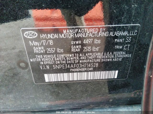 5NPE34AF0JH714528 Hyundai Sonata Sport+