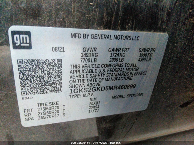 GMC Yukon Xl Slt 2021 1GKS2GKD5MR460899 Image 9