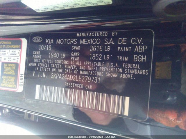 3KPA24AD2LE279731 KIA RIO S