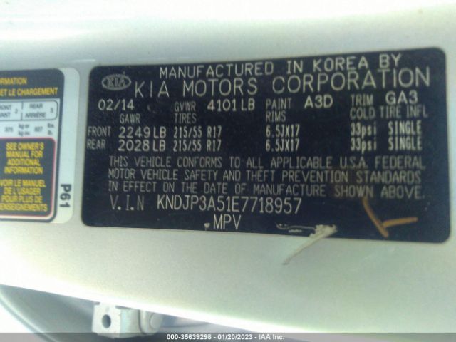 KNDJP3A51E7718957 KIA SOUL +