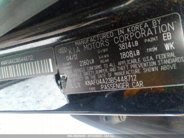KNAFU4A23B5448712 KIA FORTE EX