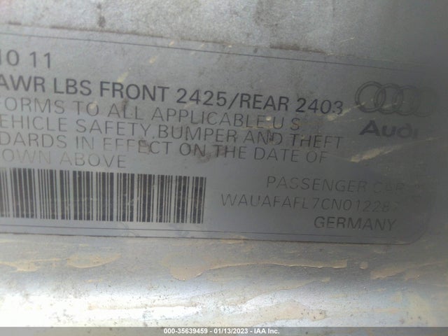 WAUAFAFL7CN012287 Audi A4 2.0t Premium