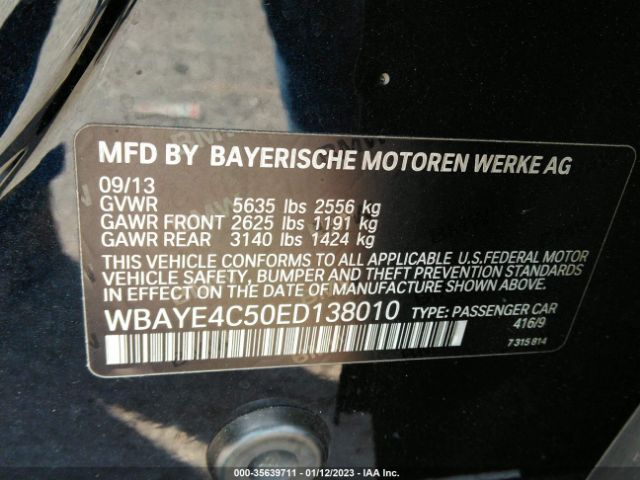 WBAYE4C50ED138010 BMW 7 Series 740li