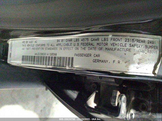 WAUDC68D81A139580 Audi A4
