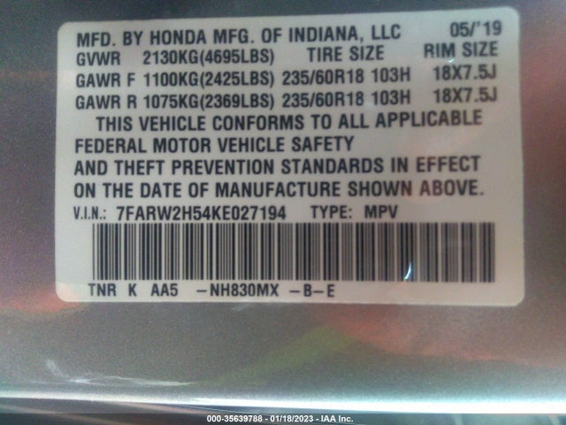 Honda CR-V EX 2019 7FARW2H54KE027194 Image 11