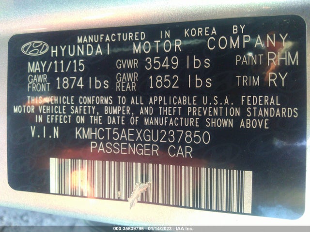 Hyundai ACCENT SE 2016 KMHCT5AEXGU237850 Image 10