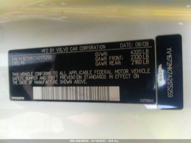 YV1672MK7A2175259 Volvo C30