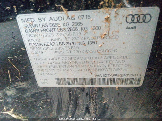 WA1D7AFP9GA033813 Audi Q5 Premium Plus
