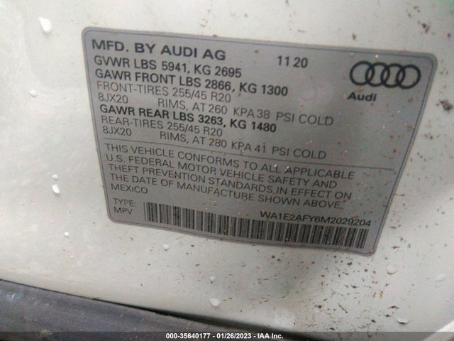 2021 Audi Q5, VIN: WA1E2AFY6M2029204