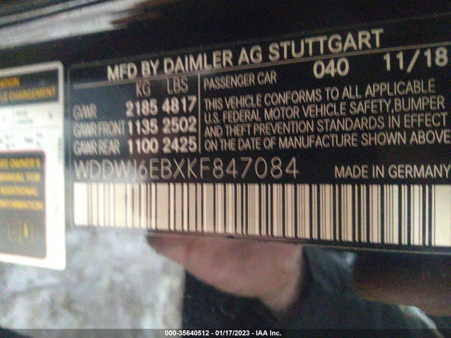 WDDWJ6EBXKF847084 Mercedes-Benz C-class Amg C 43