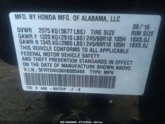 5FRYD4H36HB005468 Acura MDX