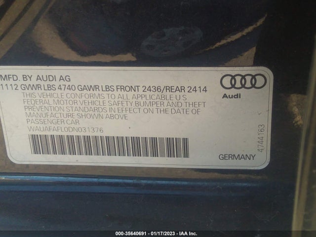 Audi A4 PREMIUM 2013 WAUAFAFL0DN031376 Image 9