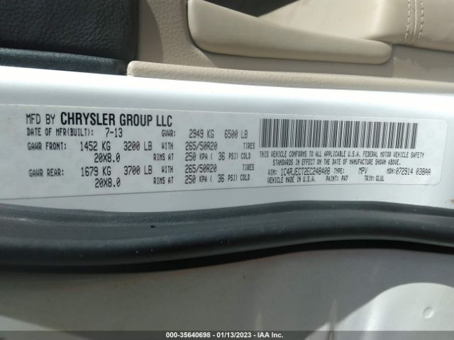 1C4RJECT2EC248408 Jeep Grand Cherokee Overland