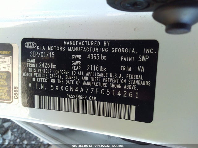 KIA OPTIMA EX 2015 5XXGN4A77FG514261 Image 9